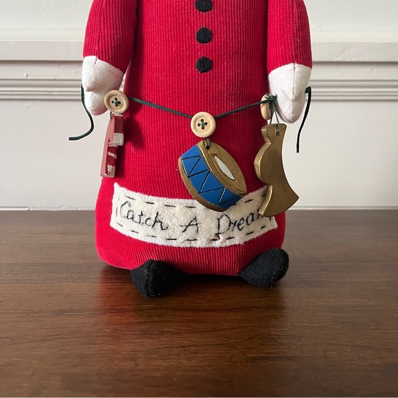 Handcrafted Folk Art Plush Santa Claus Holiday Decoration, “Catch a Dream” - Picture 2 of 5